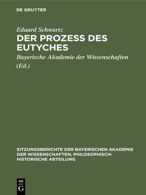 cover image of Der Prozess des Eutyches